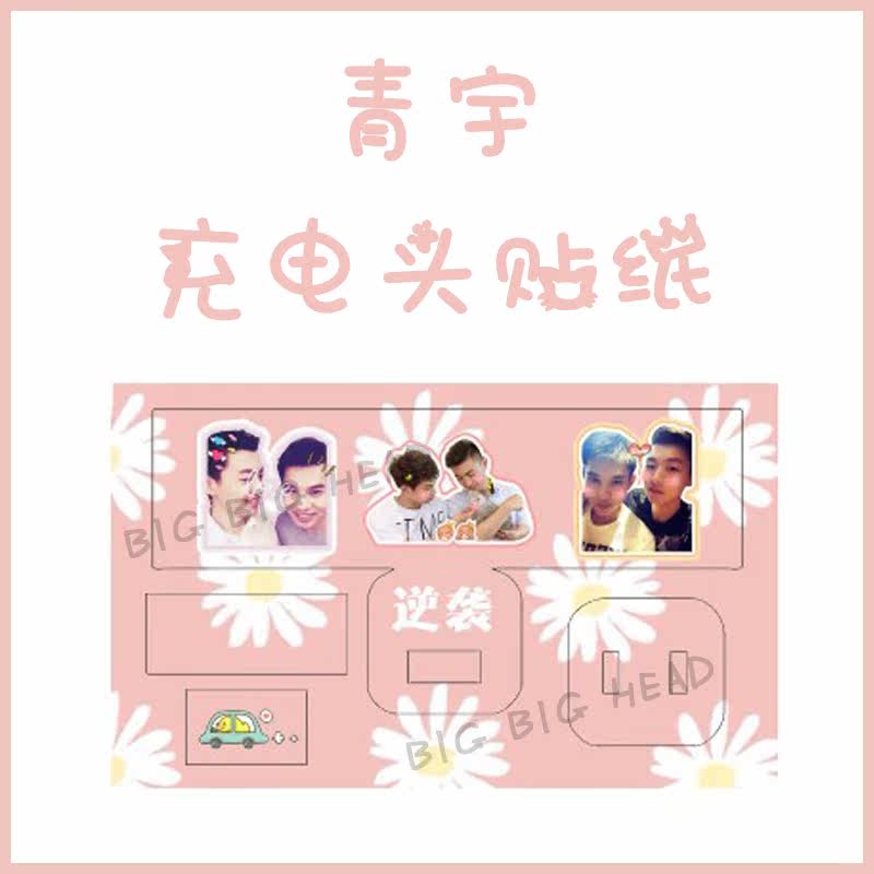 Qingyu Wang Qingfeng Jianyu charger charging head number of data line leather pattern sticker anti-bump strip