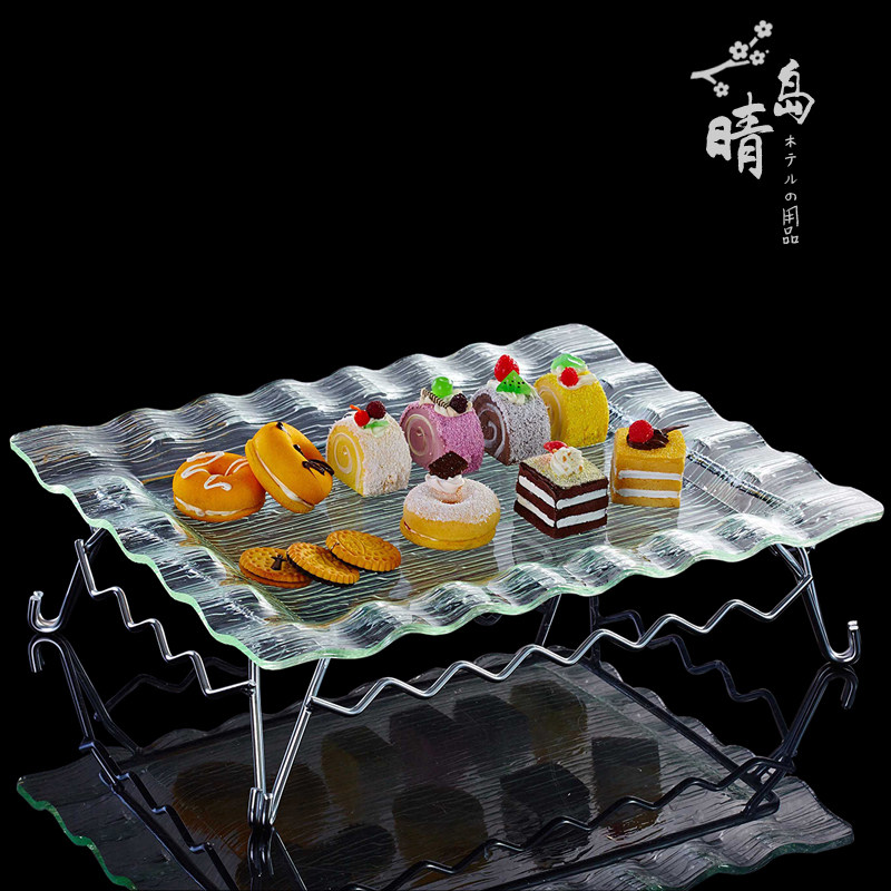 Fruit plate hotel self-service KTV plate French fries snack plate acrylic display stand sushi plate dry ice rectangle