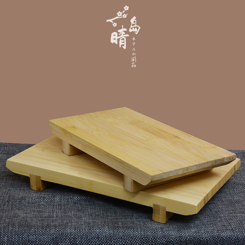 Wooden sushi plate Japanese tableware sushi plate sushi plate rectangular fan-shaped plate flat plate wooden sushi plate