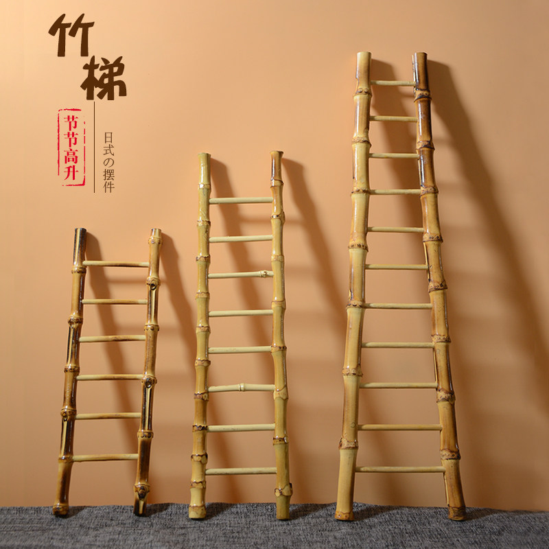 Hotel artistic conception dishes cold plate decoration dining sashimi plate decoration bamboo ladder creative small ornaments sushi embellishment flowers