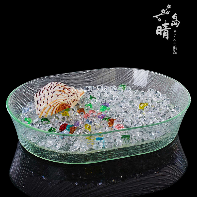 Sashimi plate ice plate fish special plate oval plate iced lobster seafood big coffee plate acrylic sashimi plate