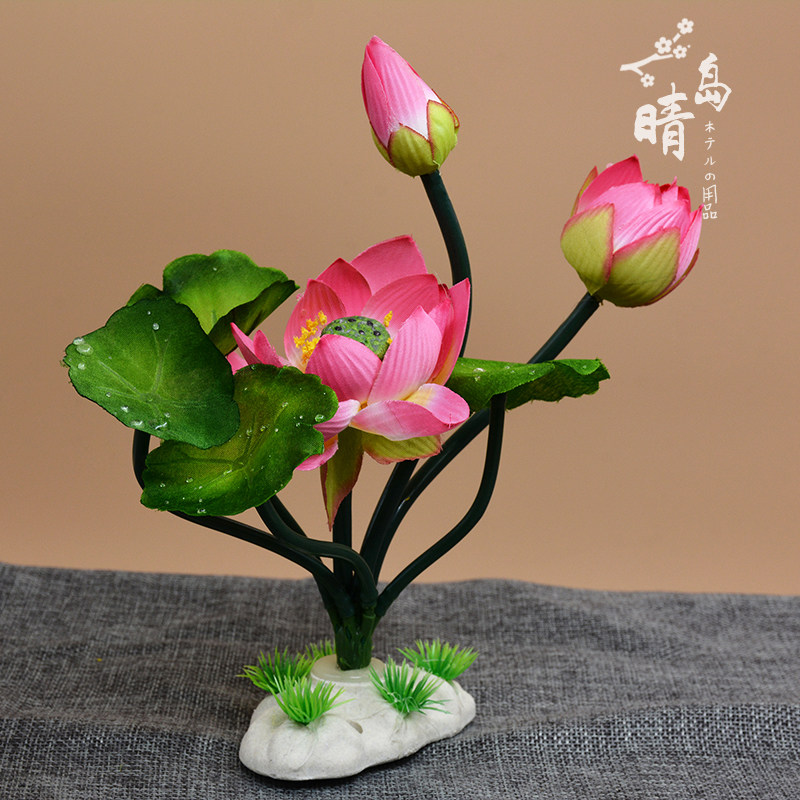 Hotel dishes decorative flowers and plants artistic conception creative simulation lotus plate shape plastic flower seafood decoration ornaments