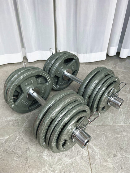 Large Hole 5cm Dumbbell Bar 60kg/70/ 80kg Painted Dumbbell 100kg Painted Barbell Dumbbell Set