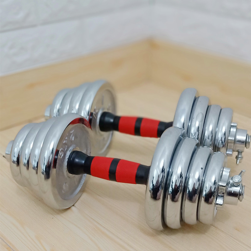 Real Weight Detachable Pure Iron Plated Dumbbells 10kg20kg30kg40kg50kg Men's Home Fitness Dumbbells