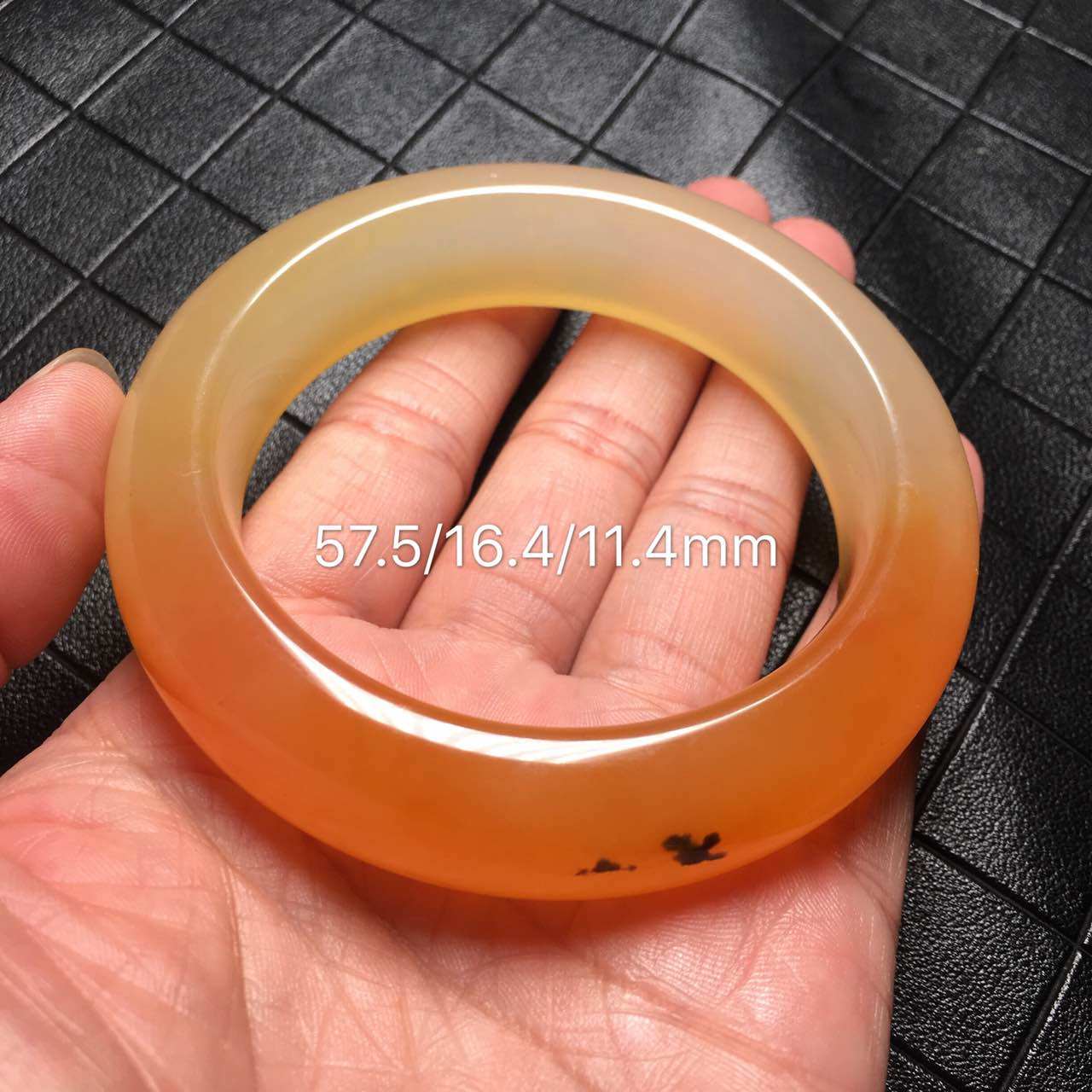 Natural jade bracelet Yunnan Huanglongyu boutique grass flower bracelet 57 5mm ring new product