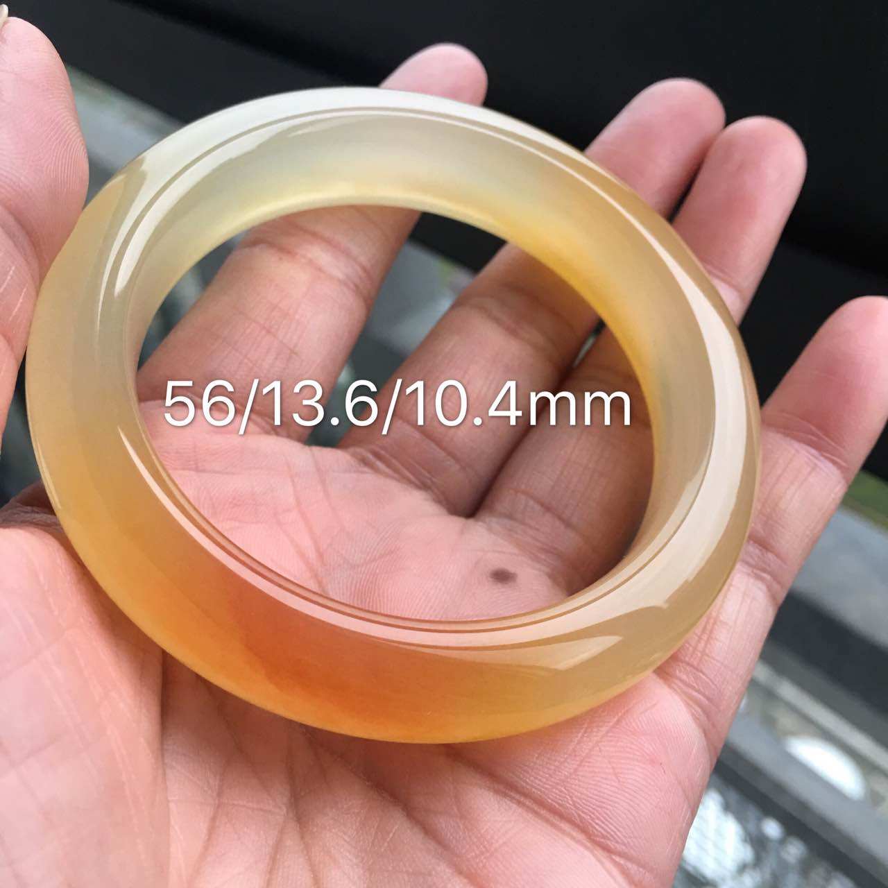 Natural jade bracelet Yunnan Huanglongyu 56mm Circle Fancy Color Ice Seed Bracelet