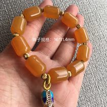 Natural jade Yunnan Huanglong jade barrel bead bracelet with female hand chain ornament