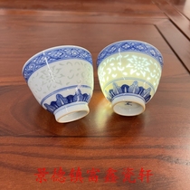 Jingdezhen factory porcelain Guangming Porcelain Factory hand-painted blue and white exquisite tea cup master cup tea cup tea cup