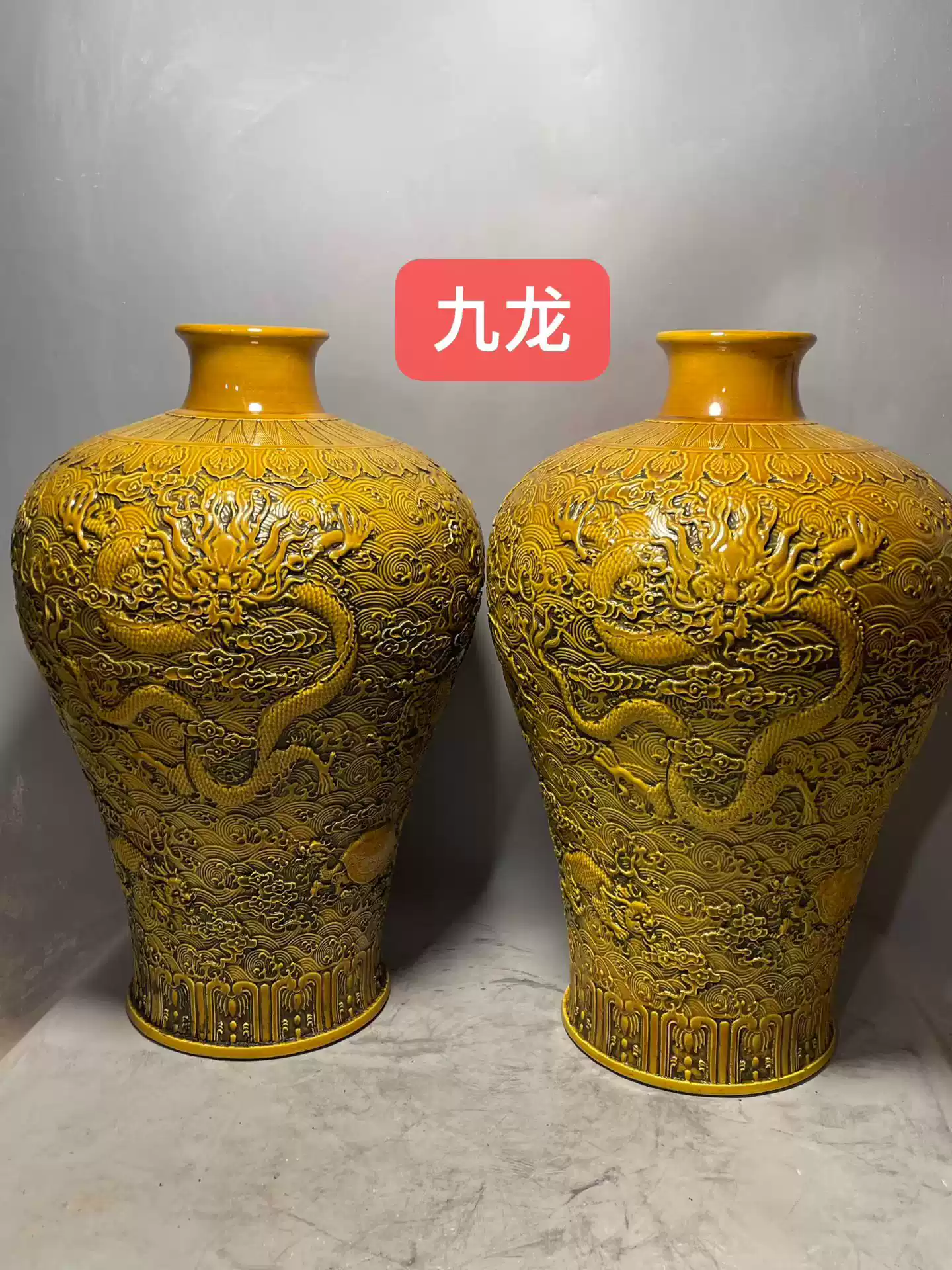 景德镇古玩古董瓷器清乾隆粉彩手绘福寿缠枝莲纹双耳瓶一对花瓶-淘宝