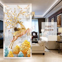 Modern European-style Cubic deep sculpture Art Glass Home Mount Genguan Partition Screen Aisle TV Background Decorative Glass