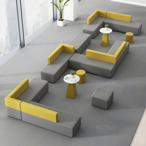 Office simple modern creative early education Hall front desk reception training rest area personality coffee table combination sofa
