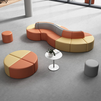 Office simple modern leisure reception reception guest business district creative ring fabric sofa coffee table combination set