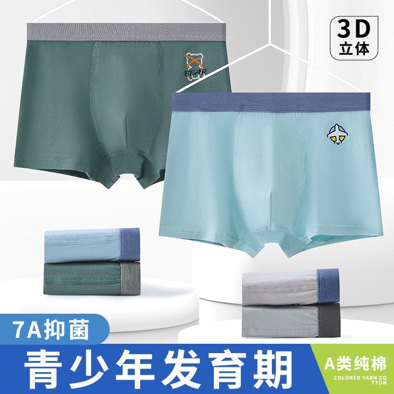 Seamless Underwear for Boys, Teenagers in Their Developmental Period, Middle School, High School, and College Students, Pure Cotton Boxer Shorts, Big Kids' Boxer Briefs