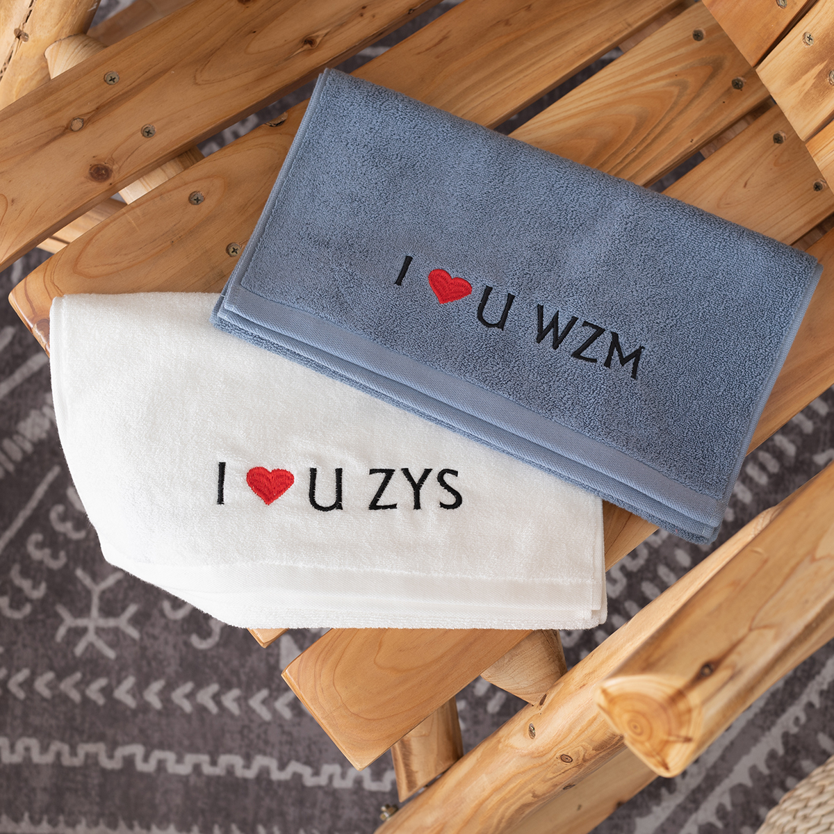 Asght Custom Embroidered Name Towel Loving New Frontier Cotton Gift Box Lovers Wedding Upscale Custom Logo