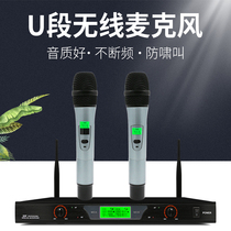 Wireless microphone One-for-two handheld microphone Professional conference host microphone Home KTV stage wedding microphone