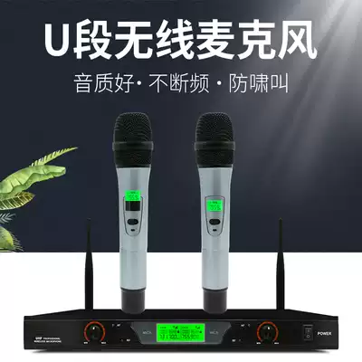 Wireless microphone one drag two handheld microphone professional conference host microphone home KTV stage wedding Mike