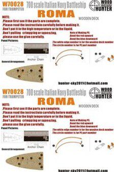 Hunters W70028 1700 Italian battleship Roman number wooden deck with small number of hands 05777