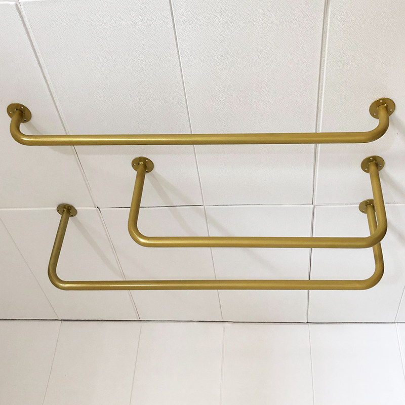 Top-mounted fixed balcony drying rack single rod wardrobe clothes rack double single hanging rack outdoor side wall clothes rack