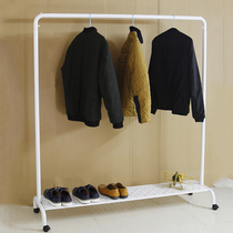 Household baby outdoor drying rack floor single rod roller movable clothing rack Wrought iron high-rise balcony outdoor drying rack