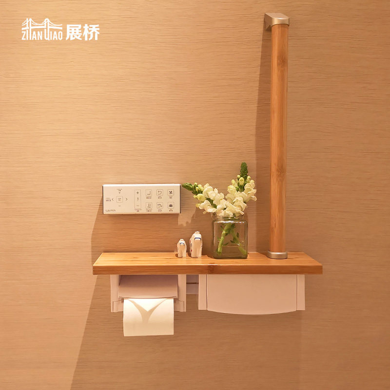 With SANITARY PAPER TOWEL RACK TISSUE BOX DRESSING ROOM TOILET TOILET WALL HANGING WALL SOLID WOOD CONTAINING BOX SHELVE DRUM SANITARY PAPER SILO