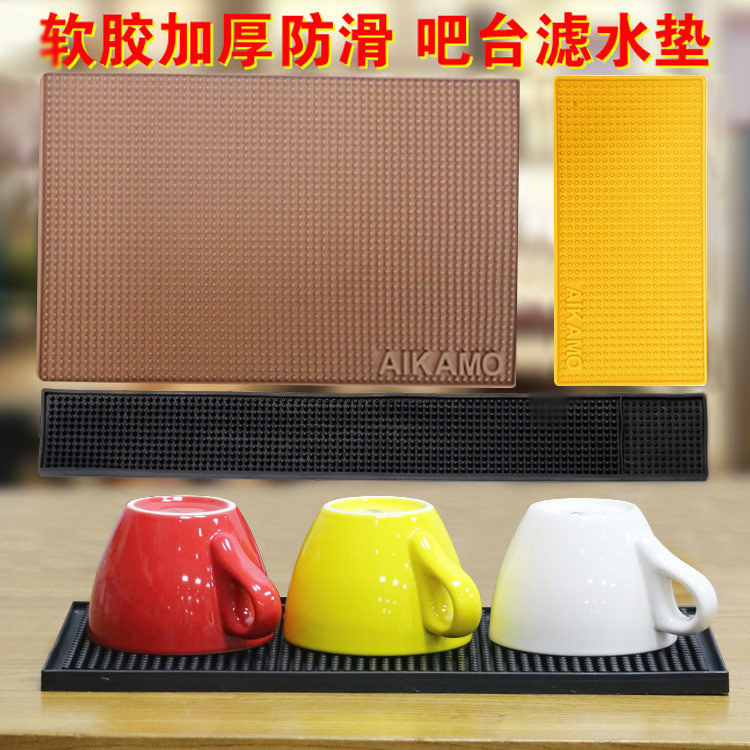 Coffee milk tea bar Mat Drain Mat bar Waterproof Cool Mat anti-slip Silicone Mat Cup Mat Wine Cup Mat Pv Rubber Mat