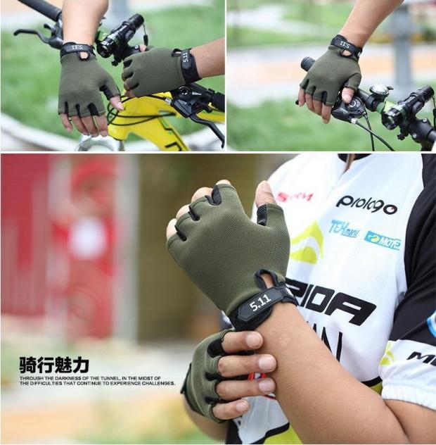 511 găng tay chiến thuật thể thao ngoài trời cưỡi găng tay nửa ngón tay chống trượt Kem chống nắng chống trượt găng tay nửa ngón tay găng tay chống nước