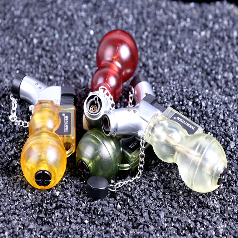 Sáng tạo trong suốt thẳng vào bơm hơi nhẹ thuốc lá gió nhẹ cá tính nhiệt độ cao xì gà nhẹ moxib Fir mỏ hàn nhỏ quẹt dupont