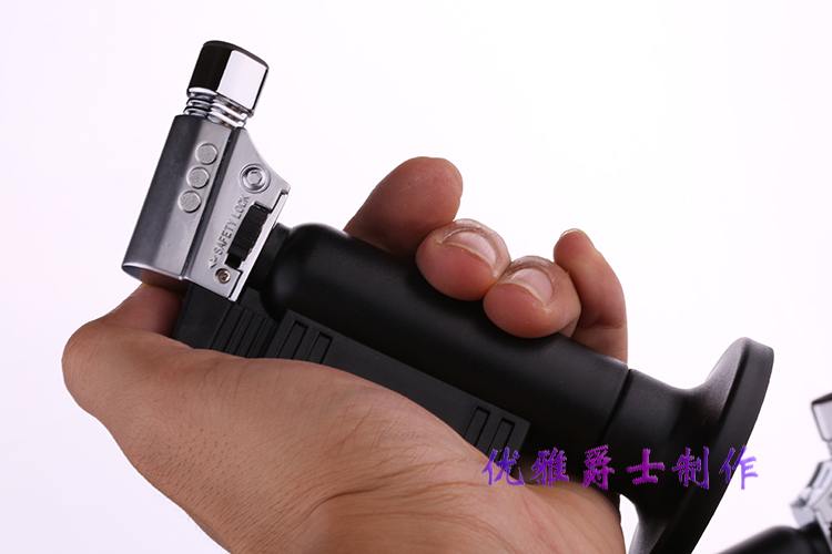 Sáng tạo gió nhẹ cá tính bơm hơi xì gà phun xì gà thẳng nhiệt độ cao hàn ngọn lửa cháy máy nướng - Bật lửa bat lua rio