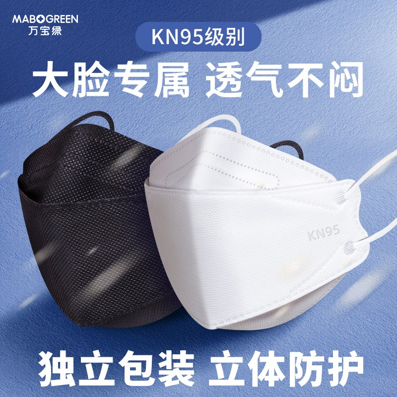 Kn95 Mask for Men with Large Faces, Extra Large Size, 3D Stereo Black Disposable Mask, Trendy Style for Men, Anti-Industrial Dust