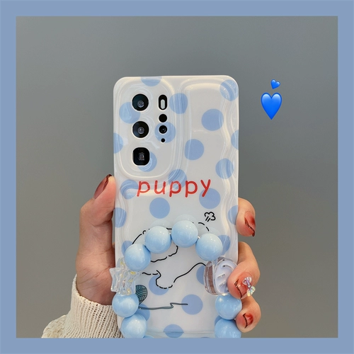 永合 Huawei, совместимый синий милый чехол для телефона, волнистый силиконовый кушон, бусины, 40, простой и элегантный дизайн, женский стиль