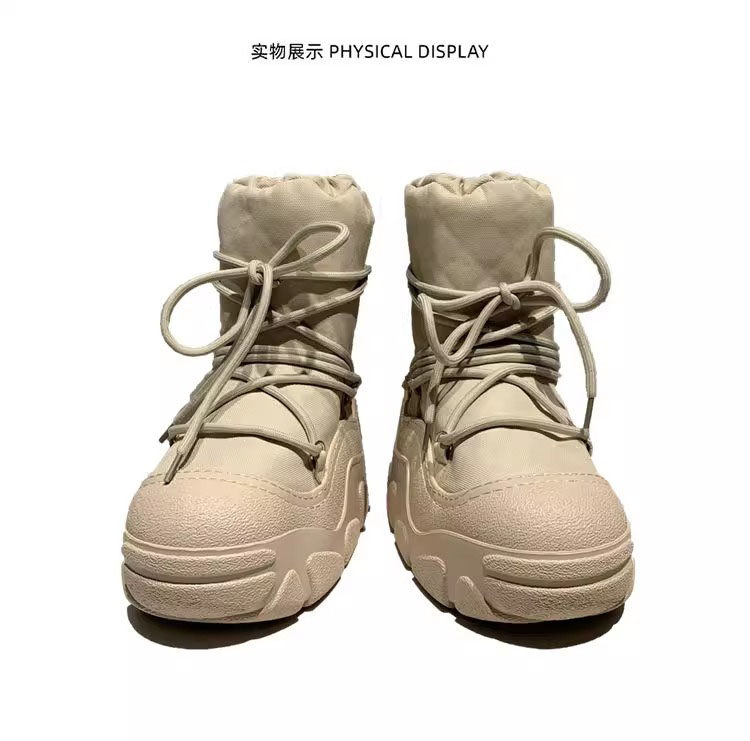 обувь для свадьбы chic know 时尚新款冬加绒加厚面包鞋女【赵露思同款】中筒雪地靴