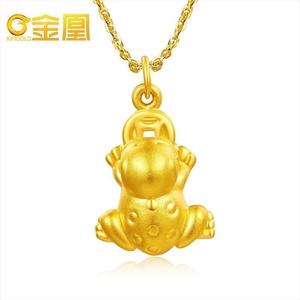 金凰首饰 男士黄金吊坠 金蟾动物吊坠3D硬金蟾蜍 男女款坠子