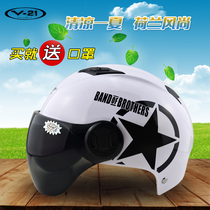  New Korean style fashion helmet retro star helmet cartoon youth helmet male and female couple helmet anti-ultraviolet summer helmet