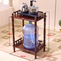 Teapot boiling water rack Bucket rack Solid wood edge a few corners a few tea racks Wheeled mobile tea table Tea cart small coffee table