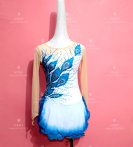 Ice dance elf childrens figure skating costume adult performance suit skating dress D310