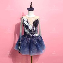 Ice dance elf childrens figure skating costume adult performance dress skating suit skating dress D306