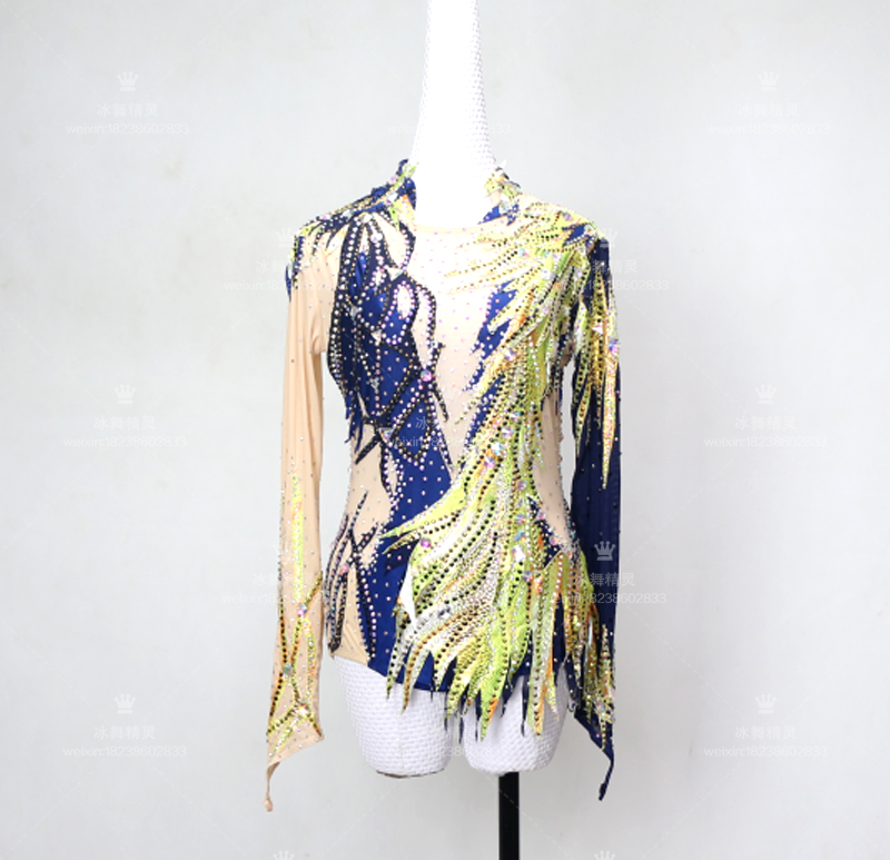 Ice dance pixie children figure skating in costume for adult performance Skating Dress Gymnastics Dress Acrobatic Dress D327