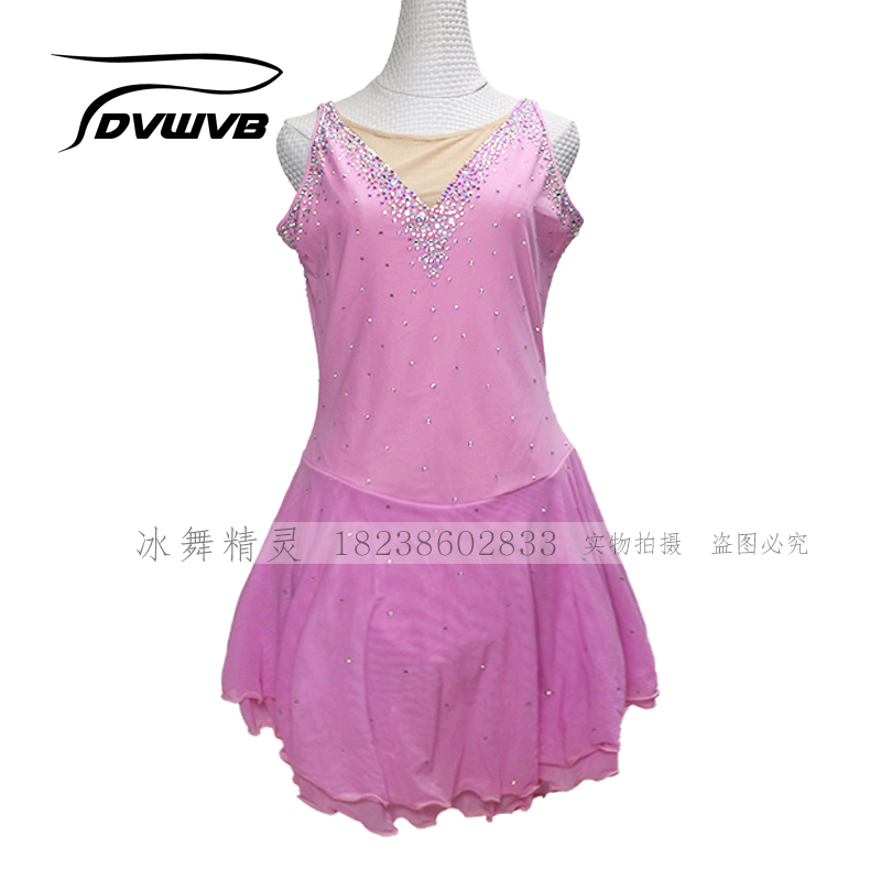 Ice dance genie customized figure skating clothing figure skating performance Children's adult female dress D367