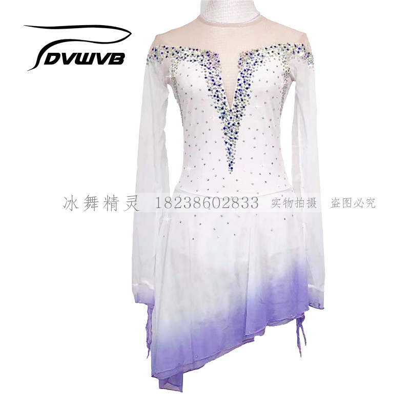 Ice dance genre children figure skating to serve as an adult performance suit skaters skating dress D27