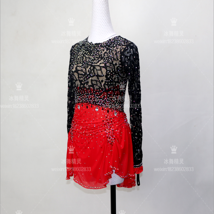 Ice Dance Elves Customized Figure Skating Clothes Figure Skating Show for Children Adult Dress D239