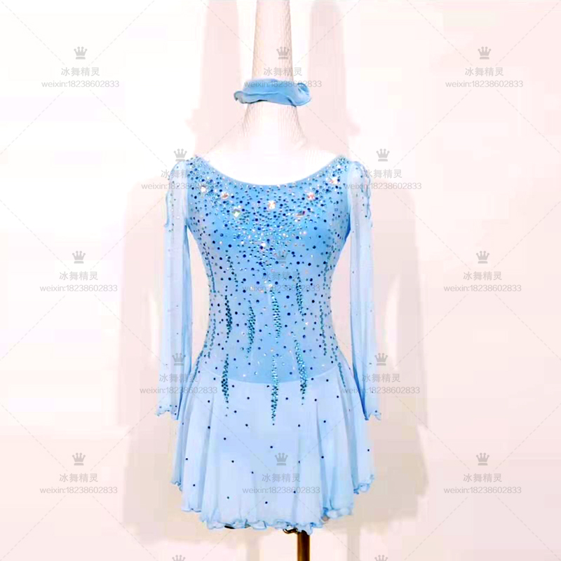 Ice Dance Genie Custom Figure Skating Costume Figure Skating Show Costume Kids Adult Women's Skirt D374