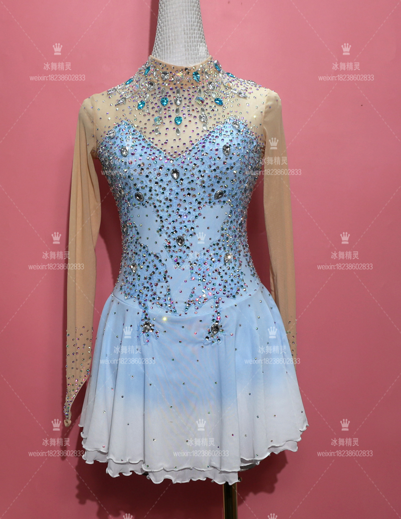 Ice Dance Fairy Custom Figure Skating Costumes Figure Skating Performance Costumes Children's Adult Women's Skirts D336