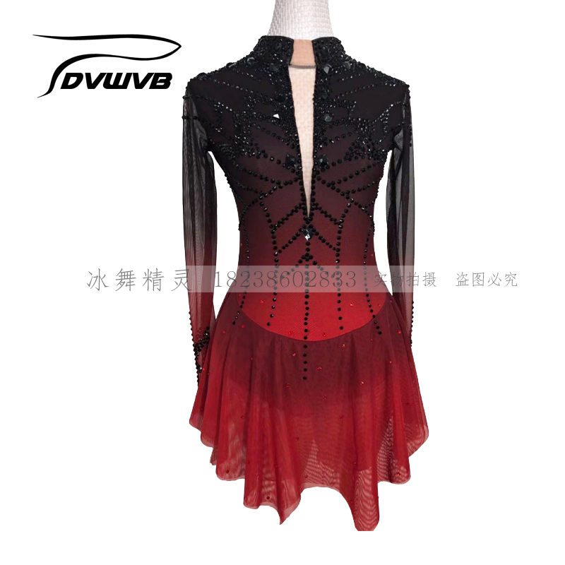 Ice dance elves custom figure skating costume figure skating performance clothes children adult women's skirt D61