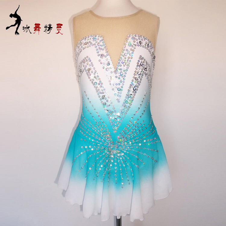 Ice dance genie customized figure skating clothing figure skating performance Children's adult female dress D65
