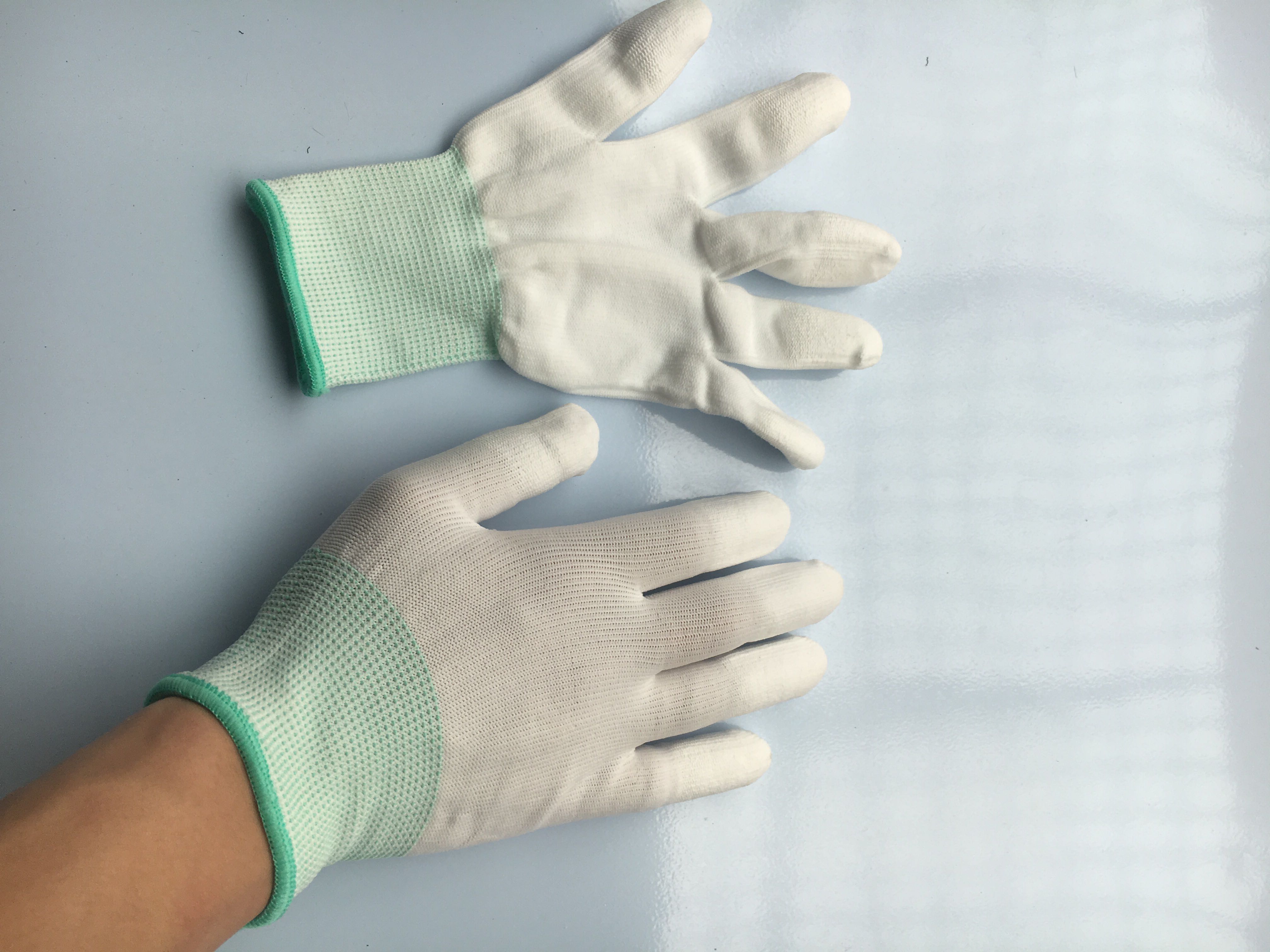 Full 39pu finger-painted gloves finger anti-static dust-free coating nylon electronics factory work gloves