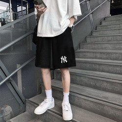 NY pure cotton shorts Men Five-point Pants Athleisure Beach Pants Spring and Summer Youth Loose American Style Trendy Sweatpants