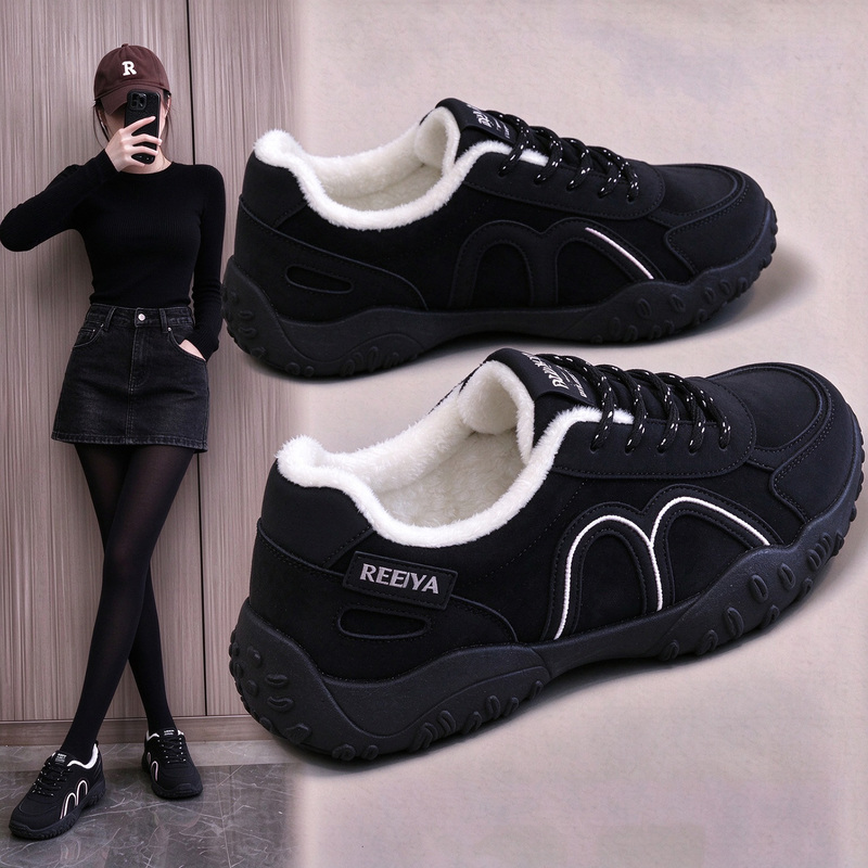 Autumn and Winter Women's Shoes with Added Fleece for Warmth and Comfort, Non-Slip, Waterproof, Soft-Soled Sports Casual Shoes, Thick-Soled Versatile Shoes for Women Autumn and Winter Women's Shoes with Added Fleece for Warmth and Comfort, Non-Slip, Waterproof, Soft-Soled Sports Casual Shoes, Thick-Soled Versatile Shoes for Women