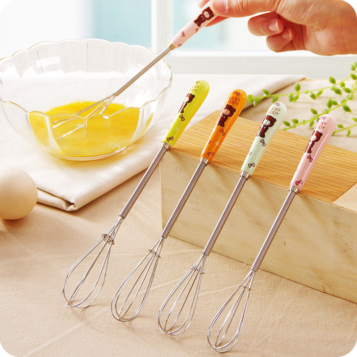 Kitchen Stainless Steel Manual Eggbeater Ceramic Handle Type Small Eggbeater Cake Baking Agitator Milk Bubble Machine