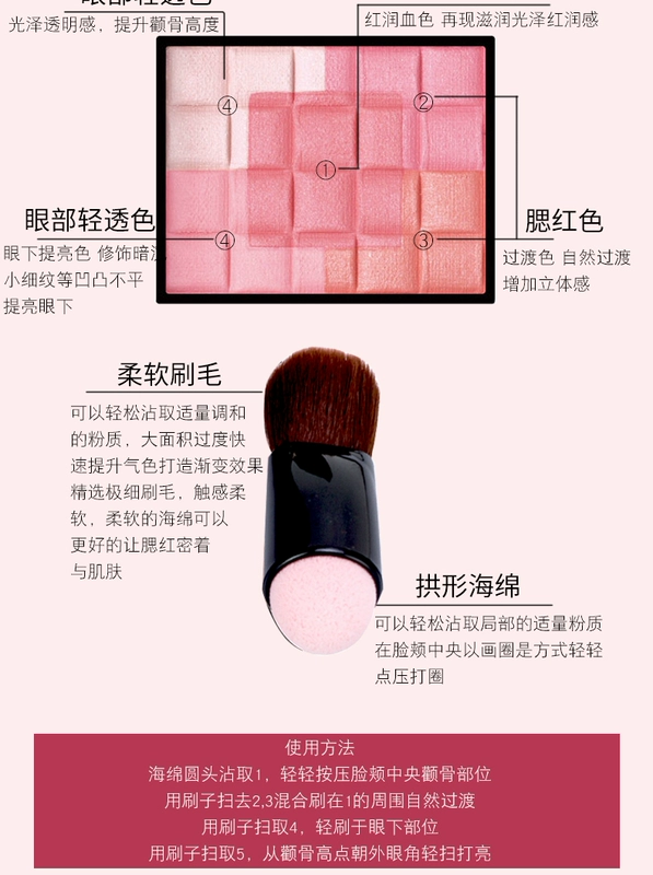 Bonded Nhật Bản Shiseido Blush Maquillage Slim Beauty 5 Màu stereo High Light Repair Dung lượng Blush Powder 8g - Blush / Cochineal