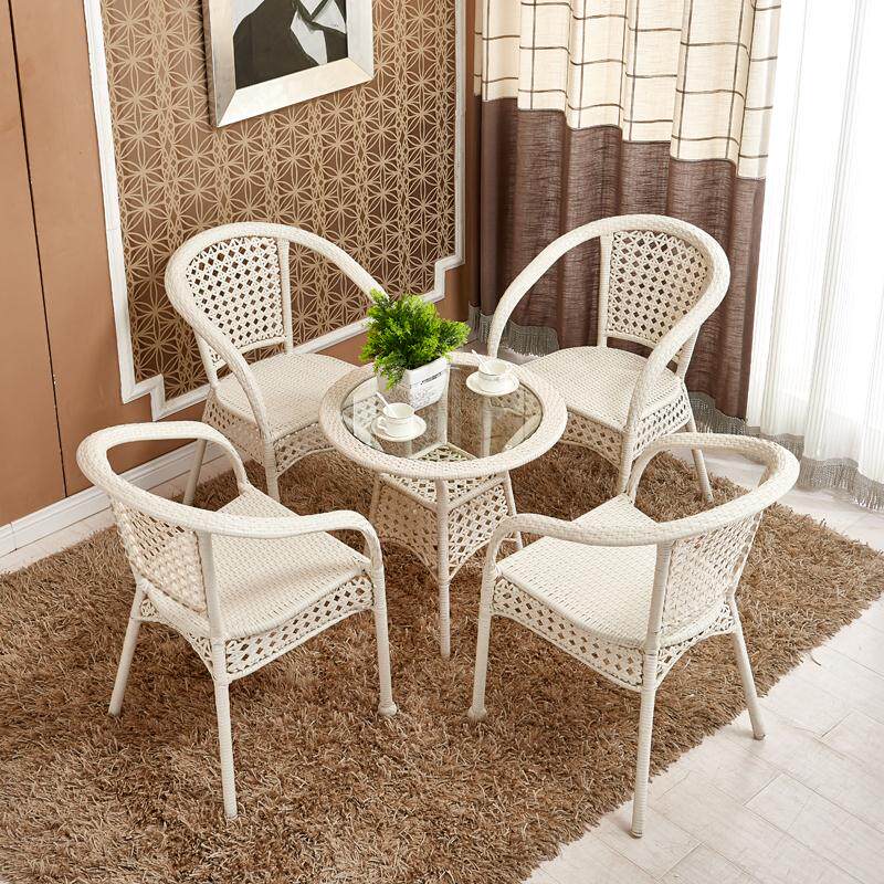 Single rattan table coffee table rattan chair indoor dining rattan furniture rattan Japanese portable leisure table and chair children's fashion